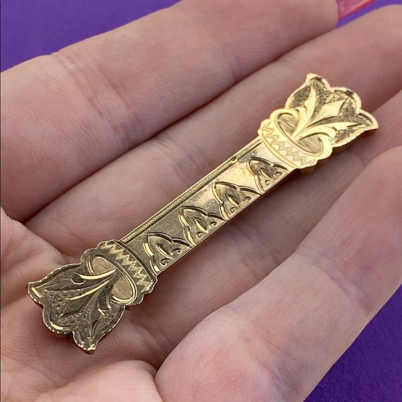 💛 Antique Victorian 9k Front Brooch - Picture 3 of 5